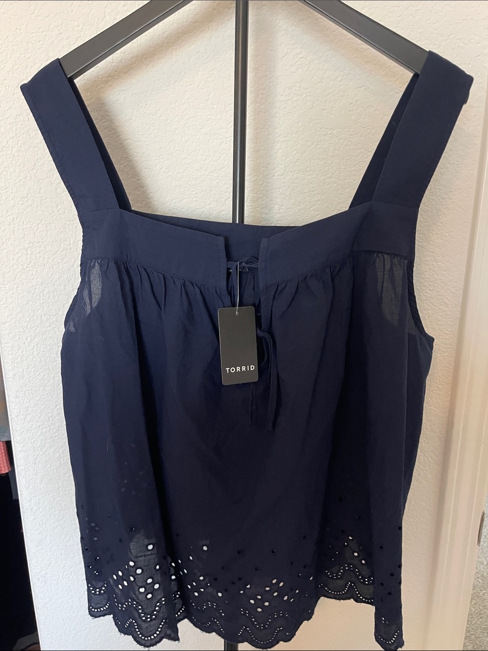 torrid Navy Eyelet Square-Neck Camisole